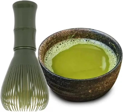 Vista 7 de Batidor tradicional de matcha reutilizable de resina PP, batidor de matcha Chasen, apto para lavavajillas, agitador de matcha, té verde matcha