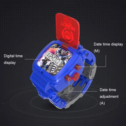 Vista 2 de Creative Robot Transformer - Reloj de pulsera digital para niños de 2 a 14 años, color azul, Digital
