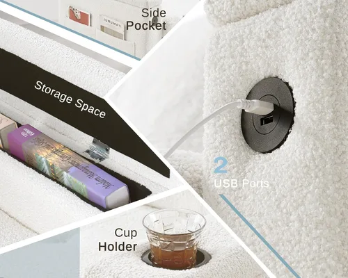 Vista 8 de PaPaJet Sofá cama de 84 pulgadas, sofá cama con almacenamiento, sofá