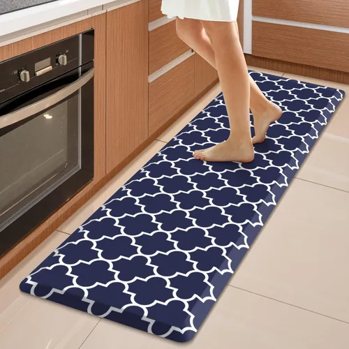 Vista 24 de WISELIFE Tapete de cocina acolchado antifatiga, 17.3 x 28 pulgadas, antideslizante, resistente, de PVC, ergonómico, impermeable, cómodo