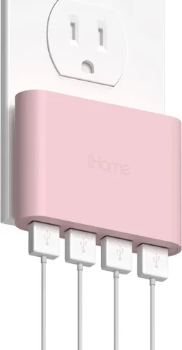 Vista 14 de iHome Cargador de pared USB delgado de 2 puertos, adaptador plano del enchufe del viaje del multipuerto Dual USB-A ports, 2.4A Rapid Charge
