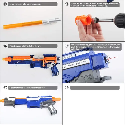 Vista 7 de WORKER Paratroops Short Dart Mod Kit para NERF N-Strike Exclusive Elite Alpha Trooper CS-12