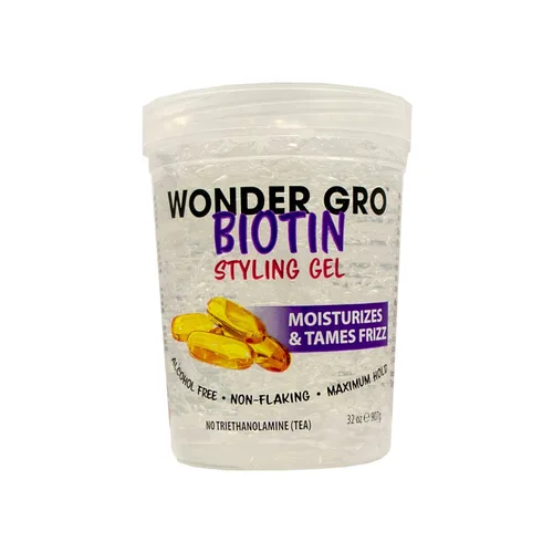 Vista 3 de Wonder Gro Biotin Gel para peinar el cabello, 16 onzas líquidas, sin descamación, sin alcohol, máxima sujeción