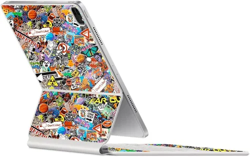 Vista 33 de SopiGuard Skin for 2021 Magic Keyboard Case 12.9 Precision - Adhesivo de vinilo de borde a borde superior, teclado y panel trasero (negro cepillado)