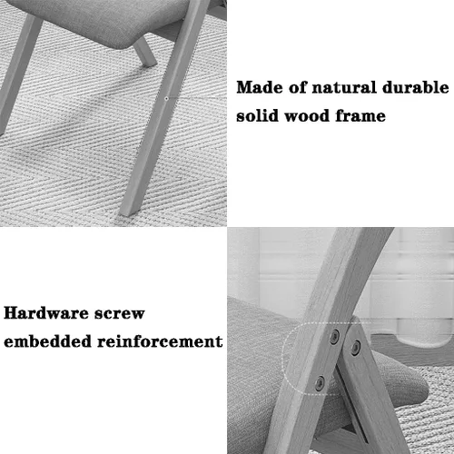 Vista 6 de Sillas plegables con asientos acolchados, silla de comedor cómoda para el hogar, silla de aprendizaje con respaldo cómodo individual en el balcón
