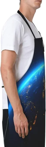 Vista 8 de Planet Earth For Waterproof Adjustable Adult Apron With Pockets For Men And Women Cooking, Painting