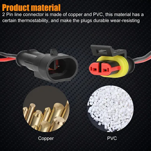 Vista 3 de JacobsParts Conector eléctrico impermeable, enchufe de 2 pines, conectores de cable eléctrico automático para automóvil, camión, barco y otras