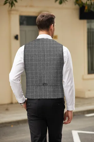 Vista 7 de COOFANDY Chalecos casuales de negocios para hombre, chaleco ligero y ajustado