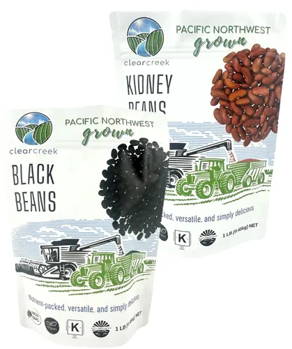 Vista 18 de CLEAR CREEK Frijoles Negros Cultivados en el Estado de Washington 1 libra Proyecto Verificado Sin OGM Vegano Kosher Sin Irradiar