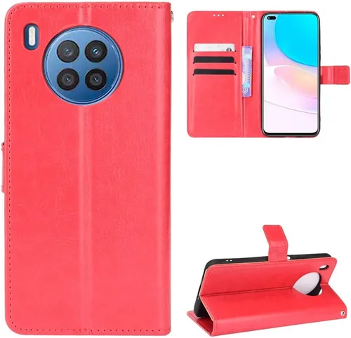 Vista 6 de Funda para Huawei Nova 8i Funda,Funda para Honor 50 Lite,Funda de cuero con tapa para Huawei Nova 8i NEN-L22F Funda Negro