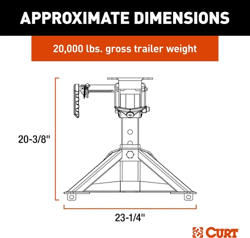 Vista 2 de CURT 16600 CrossWing Enganche para quinta rueda ligero, 9 072 kg.
