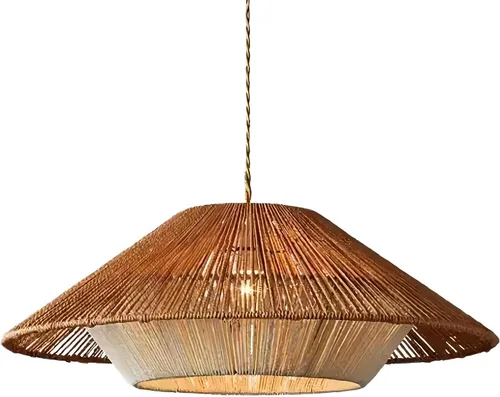 Vista 8 de LIGHTLAND Luces colgantes rústicas de bambú, 12 pulgadas, paquete de 3 para comedor, sala de té zen, estilo retro