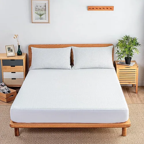 Vista 9 de Protector de colchón impermeable, 100% impermeable y silencioso, funda de colchón de fibra de rayón suave, transpirable, bolsillo profundo de 8 a 14