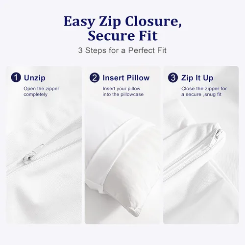 Vista 3 de BEDSUM Protectores de almohada impermeables estándar, paquete de 4, 20 x 26