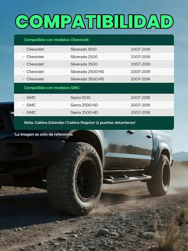 Vista 3 de YHTAUTO Estribos de 5 pulgadas para Chevy y GMC, cabina estándar/cabina