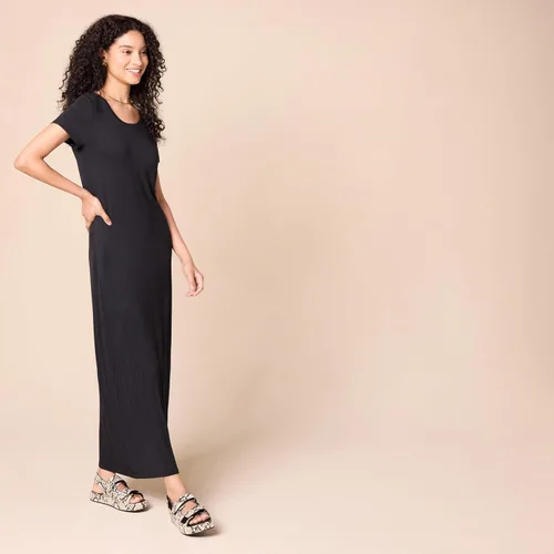 Vista 2 de Tienda Essentials Vestido Maxi de manga corta para mujer, fluido