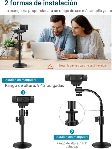 Vista 5 de InnoGear Soporte para cámara web para escritorio, soporte de cámara con brazo de cuello de cisne para Logitech Webcam C922 C930e C920S C920 C615