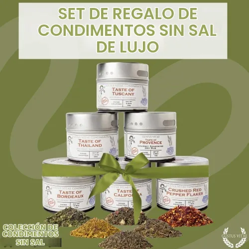 Vista 8 de Colección de condimentos gourmet sin sal Sin OMG 6 latas magnéticas Mezclas de especias en lotes pequeños