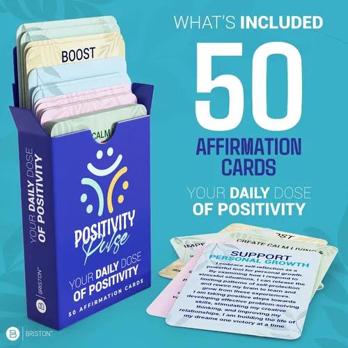 Vista 4 de Pulso de positividad: 50 tarjetas de autocuidado y alivio del estrés para la ansiedad - Meditación consciente, técnicas de reflexión y afirmación