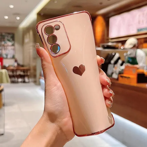 Vista 250 de phylla Funda de teléfono compatible con Samsung Galaxy A12 de 6.5 pulgadas, lindo corazón chapado en oro, elegante funda de lujo para mujer