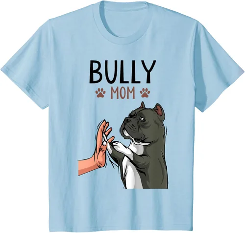 Vista 12 de American Bully Mom Cute Dog Mama Camiseta divertida para mujer, Blanco, S