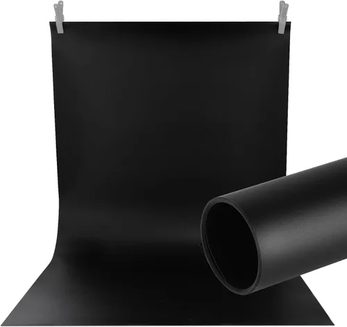 Vista 7 de Meking Telón de fondo de PVC para fotografía de 31x59 pulgadas (80x150 cm) Blanco mate y reflectante, telón de fondo de PVC para video de estudio