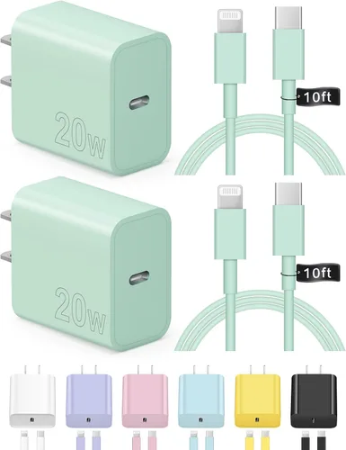 Vista 9 de Cargador para iPhone de carga rápida USB C, cargador tipo C, carga iPad con cable de carga C de 6 pies, compatible con iPhone14/14 Pro Negro