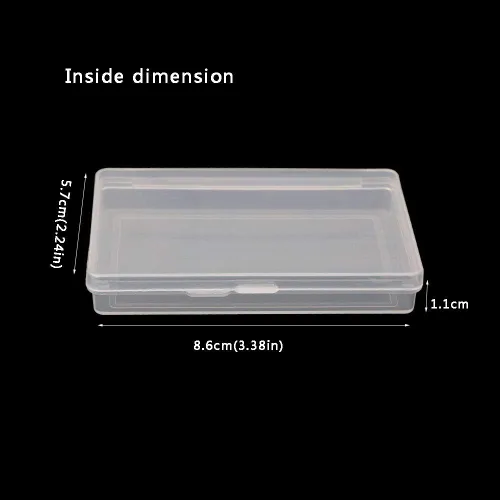 Vista 2 de AKOAK Caja rectangular de polipropileno transparente con tapa con bisagras para tarjetas, accesorios, manualidades, suministros de aprendizaje