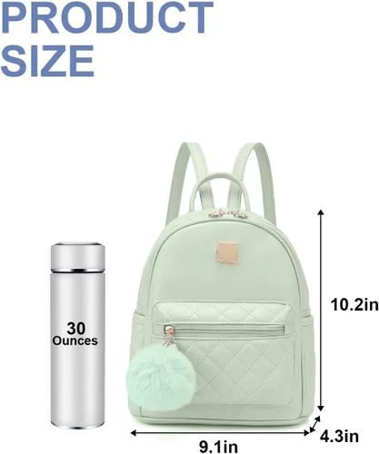 Vista 43 de Mini mochila de moda para niñas, bolso pequeño lindo de cuero a cuadros para mujer, mochilas pequeñas, Negro -, Mini mochila de moda para niñas