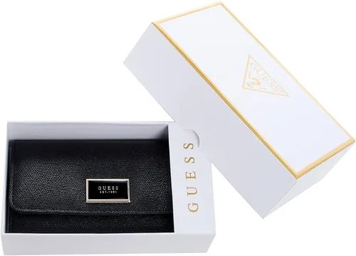 Vista 4 de GUESS Pish Posh - Cartera delgada con logotipo negro para mujer con caja de regalo