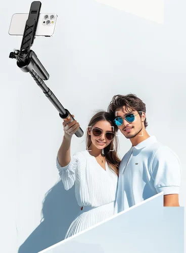 Vista 9 de Trípode para selfie de seguimiento automático de 70 pulgadas, rotación de 360°, soporte de trípode extensible para teléfono para selfies, grabación