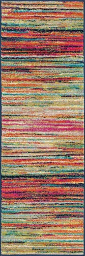 Vista 3 de Unique Loom Azalea Collection - Alfombra de área Kehr (Runner 2' 0" x 6' 0", turquesa/verde azulado)