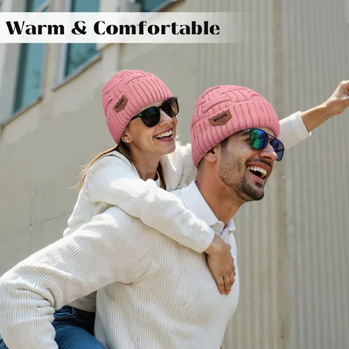 Vista 133 de Loritta Gorro de invierno cálido de punto grueso y holgado para hombre