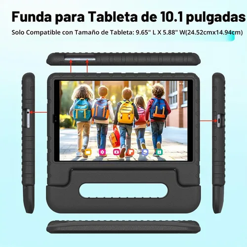 Vista 3 de Funda para niños para Samsung Galaxy Tab A 10.1 (2019) Modelo SM-T510/T515, a prueba de golpes, funda protectora de EVA con mango convertible
