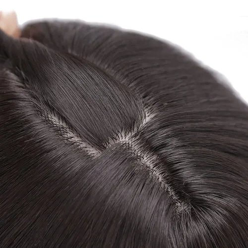 Vista 4 de YYDS Mezcla natural Snythetic, para mujer, pérdida de cabello, parte derecha, de seda, con clip (12# marrón cálido)