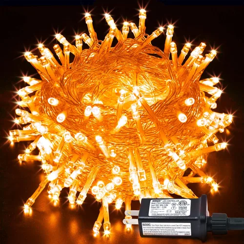 Vista 46 de JMEXSUSS - Tira de 100 luces led para interiores, 8 modos, enchufables, parpadeantes, 33 pies, luces navideñas para exteriores, a prueba de agua