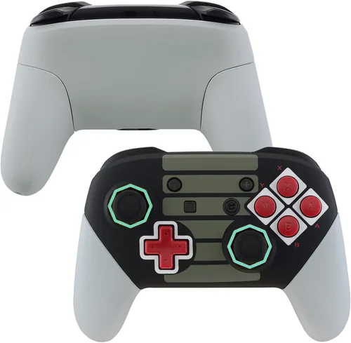 Vista 4 de eXtremeRate Classic NES Style Faceplate Backplate Handles Cover, Octagonal Gated Sticks Design DIY Replacement Grip Housing Shell for Nintendo