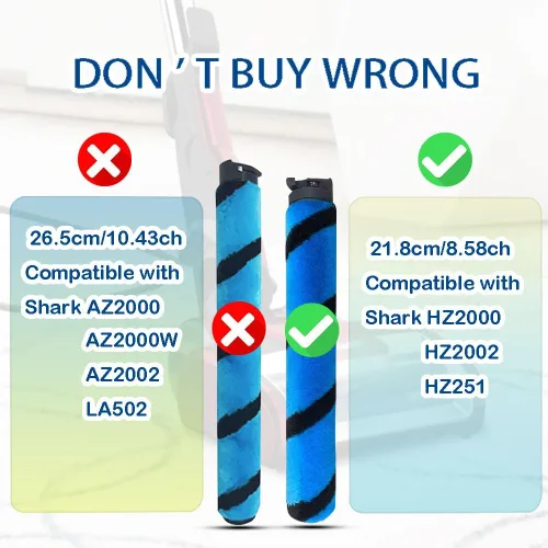 Vista 2 de Ytaland - Paquete de 2 cepillos de repuesto compatibles con Shark HZ2002 HZ2000 Vertex Ultralight DuoClean PowerFins Stick Aspiradora, comparado