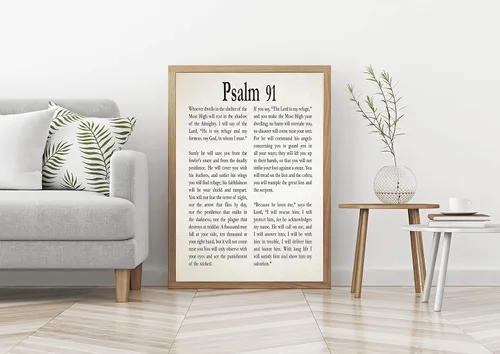 Vista 6 de Salmo 91 - Póster de salmo impreso, arte de pared de salmo, regalo cristiano para amigo, regalo para hijo, regalo para hija, regalo de coraje