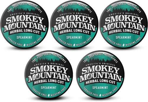 Vista 17 de Smokey Mountain - Tabaco a base de hierbas de corte largo – Menta ártica – Caja de 5 latas - Rapé sin tabaco y sin nicotina