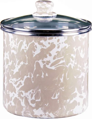 Vista 3 de Golden Rabbit Recipiente esmaltado, 8 tazas, blanco sólido texturizado