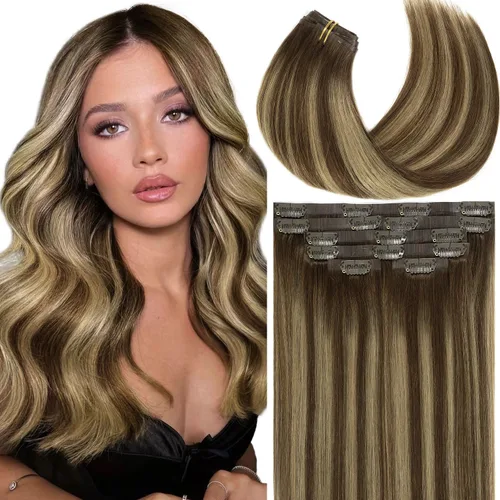 Vista 64 de Lacer Extensiones de cabello humano Remy sin costuras, color negro #1, ultra fino, doble trama de poliuretano, invisible, 7 unidades, 4.33 oz