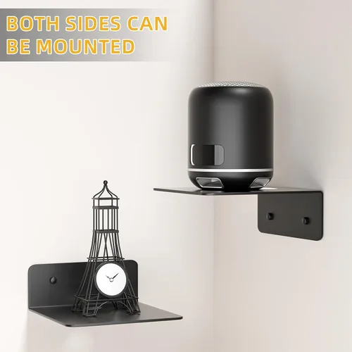 Vista 6 de Wisfame Estantes Flotantes Pequeños para Pared, Estantes de Pared de Metal de 5 Pulgadas - Instalación Adhesiva, Repisas de Exhibición Juego de 2