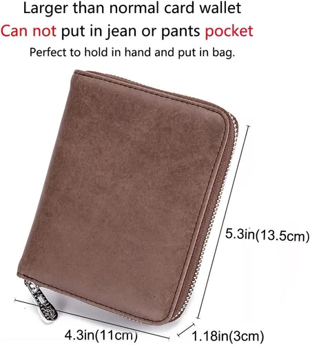 Vista 3 de EASTNIGHTS Funda de cuero genuino para tarjetas de crédito, cartera para tarjetas RFID, cartera de pasaporte de viaje