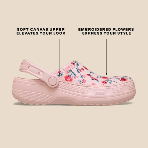 Vista 6 de Crocs Zuecos clásicos de lona elaborados unisex para hombres y mujeres