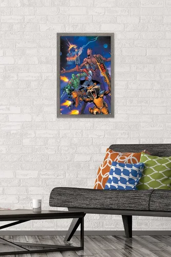 Vista 2 de Trends International Marvel Comics Guardianes de la Galaxia - Póster de pared con gritos grupales, 22.4 pulgadas de largo x 14.7 pulgadas, versión