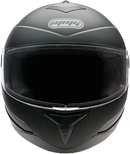 Vista 5 de MMG El casco integral para motocicleta DOT Street Legal viene con escudo transparente y protector ahumado de repuesto (MGAH26) (negro mate, mediano)