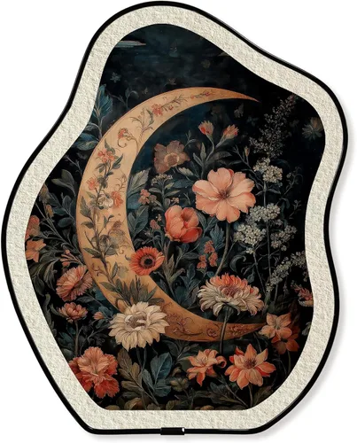 Vista 29 de KVEKVE Dark Academia - Decoración ovalada enmarcada para pared, paisaje gótico, naturaleza, luna Moody, decoración colgante, para pared o mesa