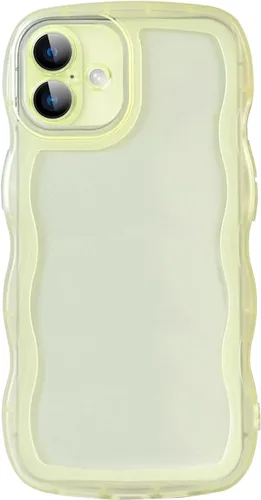 Vista 40 de Funda transparente compatible con iPhone 7 Plus/8 Plus, lindo marco ondulado de color sólido, transparente, de silicona suave, antiarañazos, a