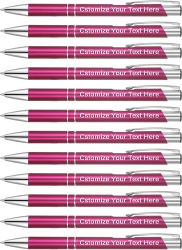 Vista 9 de Kingluu Hasta 500 bolígrafos personalizados, bolígrafos personalizados de tinta negra con tu nombre, logotipo, mensaje, texto, para oficina, Rojo